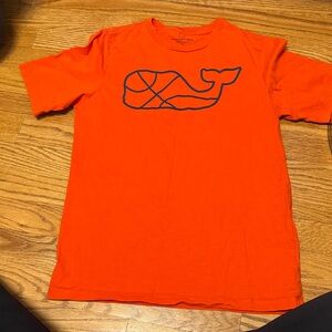 Vineyard Vines Orange Tee with Navy Whale Graphic